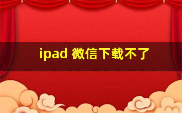 ipad 微信下载不了